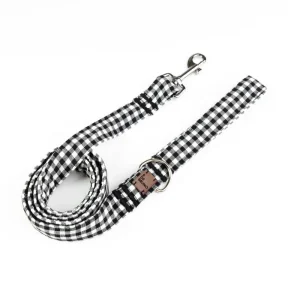 Black & White Gingham Dog Leash (Made in Spain)
