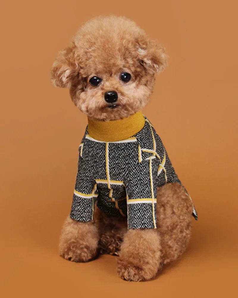 Check Tee for Dogs in Mustard Yellow (FINAL SALE) - Image 2