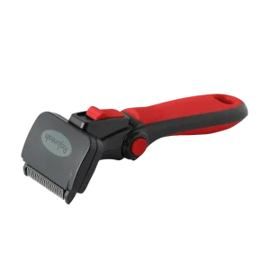 Small Deshedding Tool Red For Short Coat Dogs and Cats by Refuresh