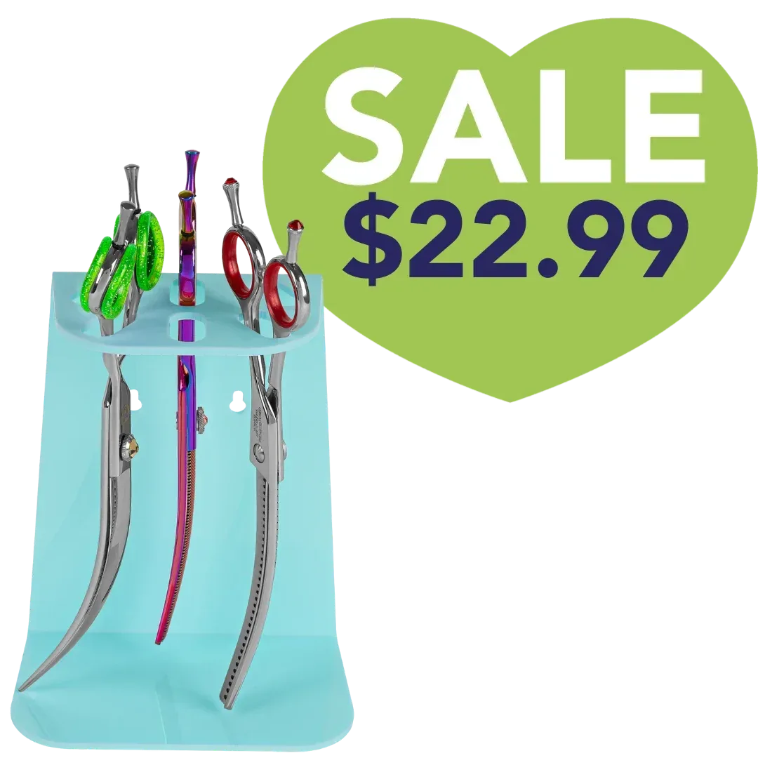 6 Scissor Tabletop and Wall Mount Holder Aqua by PetStore.Direct