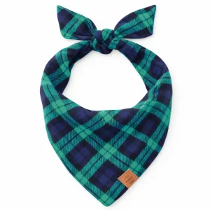 Black Watch Plaid Flannel Dog Bandana (Made in the USA)