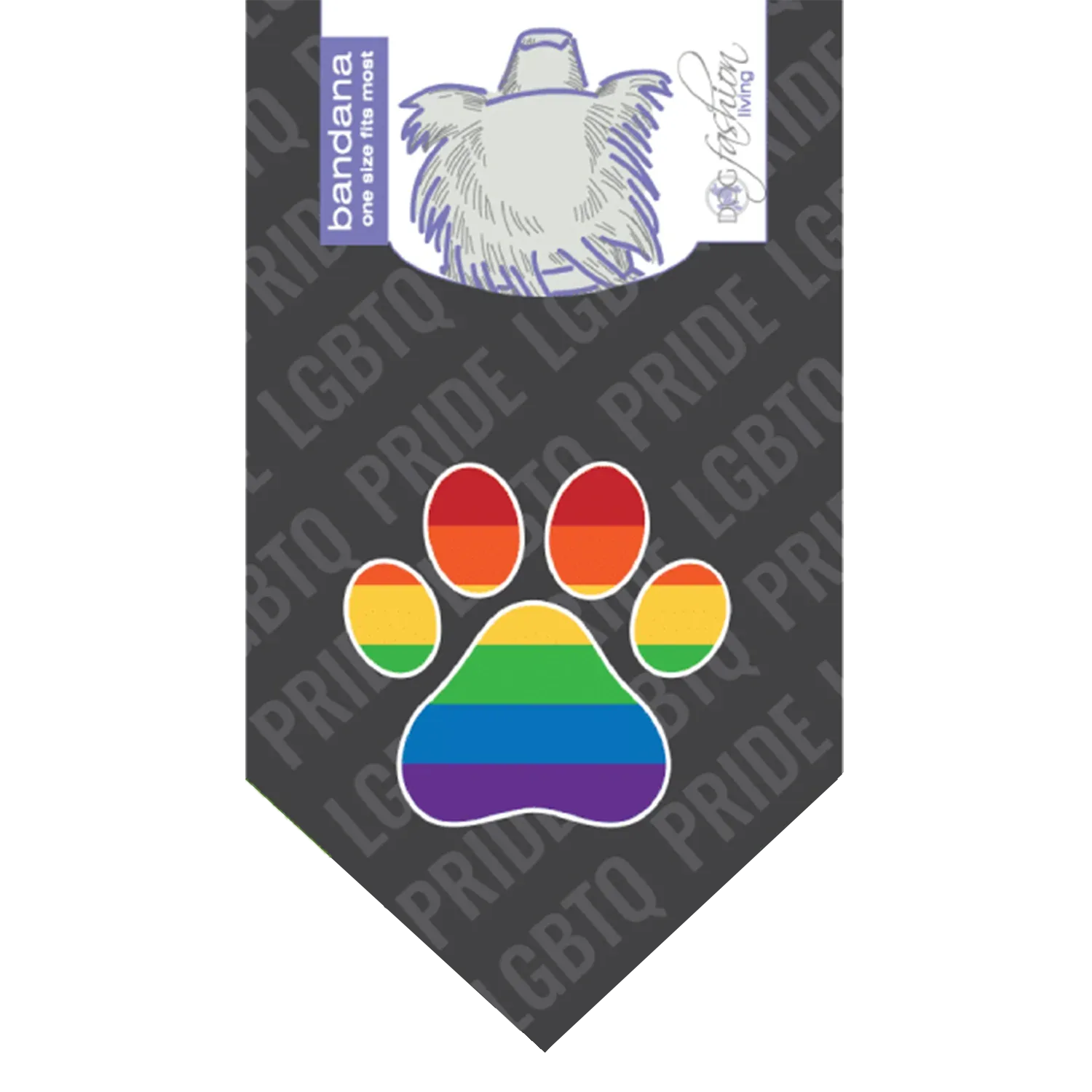 Gay Flag Paw Bandana by Dog Fashion Living - Image 2