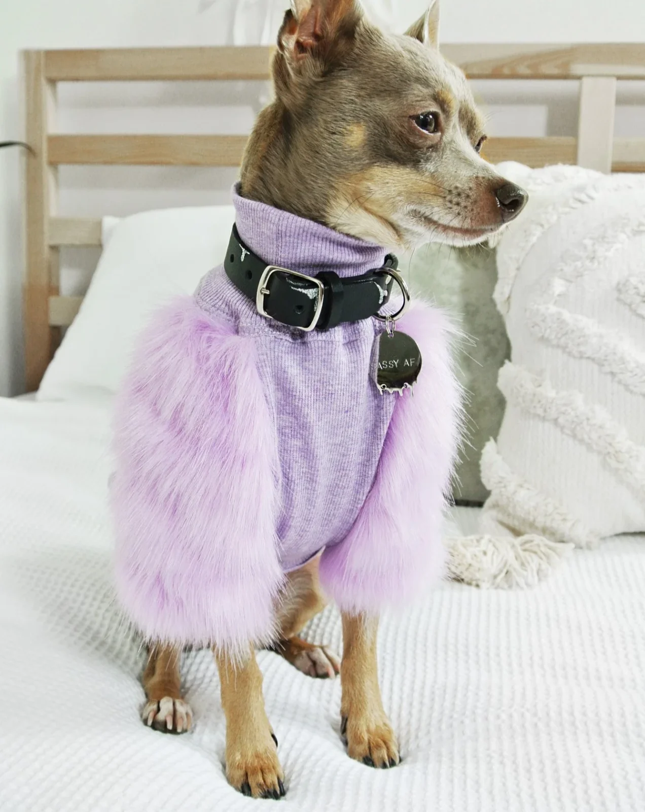 Lilac Faux Fur Dog Top (FINAL SALE) - Image 2