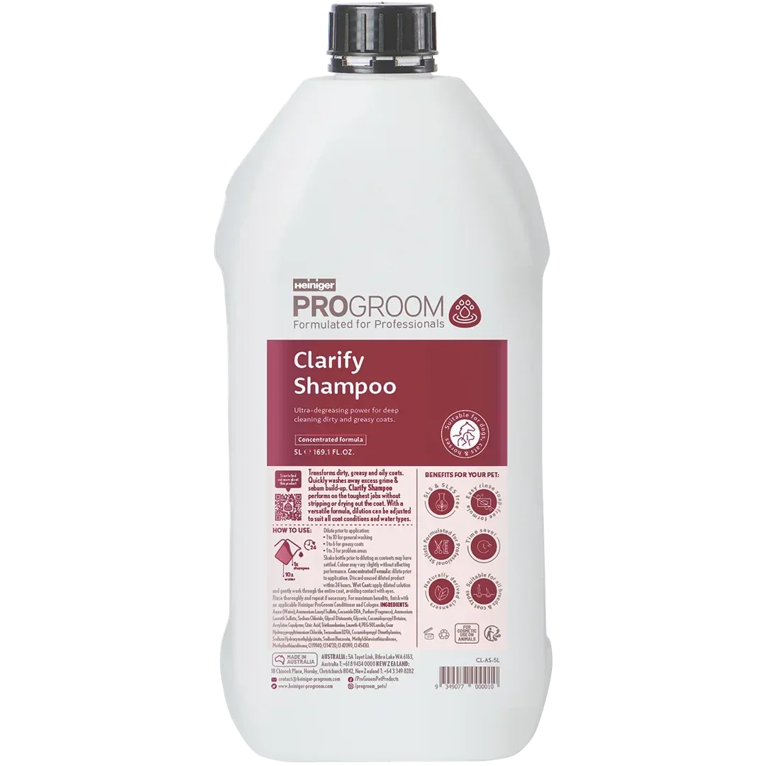 Clarify Shampoo 5 Litre by Heiniger ProGroom