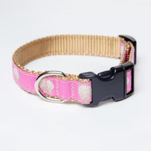 Pink Scallop Shell Adjustable Dog Collar (Made in the USA)