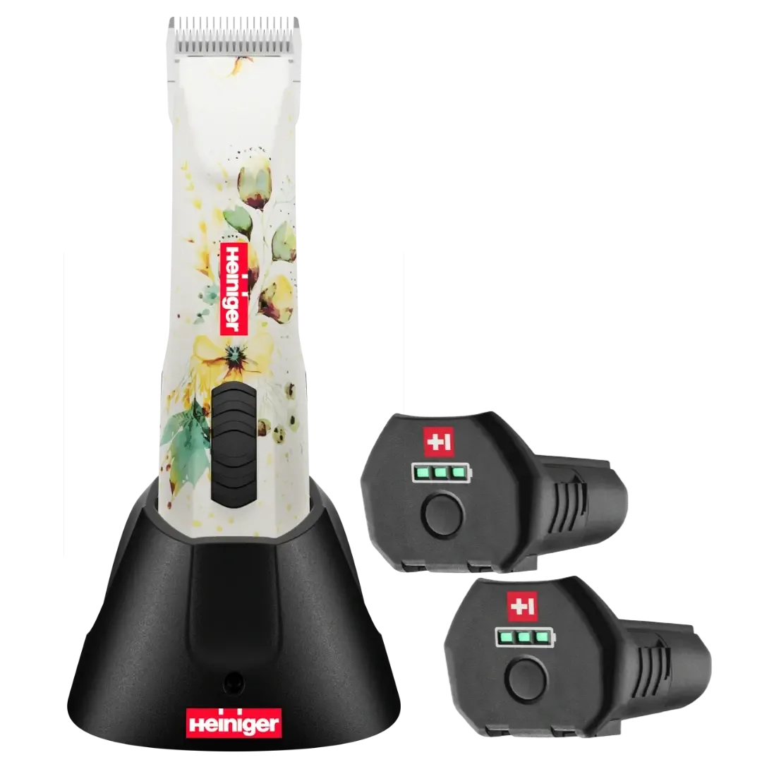 Opal White Floral Cordless Clipper with 2 Batteries by Heiniger - Image 2