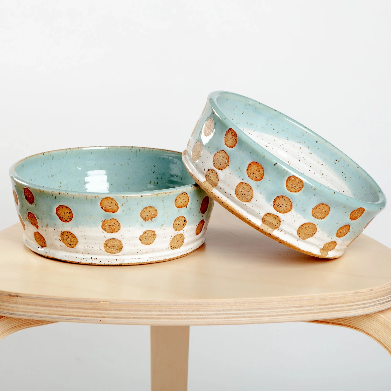 Ceramic Spotted Jade Dog Bowl (Made in the USA) (FINAL SALE) - Image 2