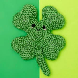 Lucky Four Leaf Clover Organic Cotton Knit Dog Toy