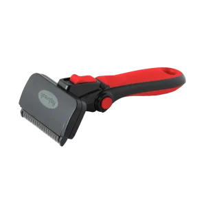 Medium Deshedding Tool Red For Short Coat Dogs and Cats by Refuresh