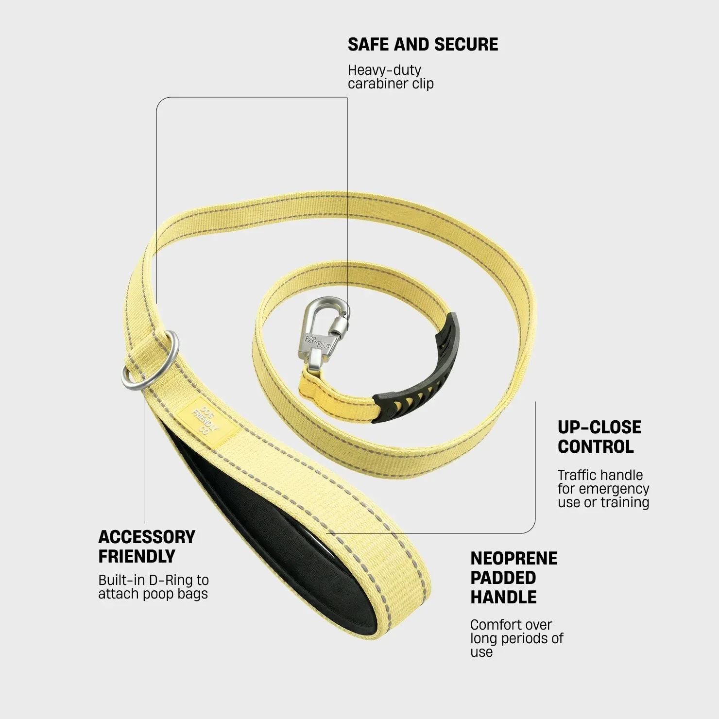 Classic Dog Leash - Yellow - Image 2