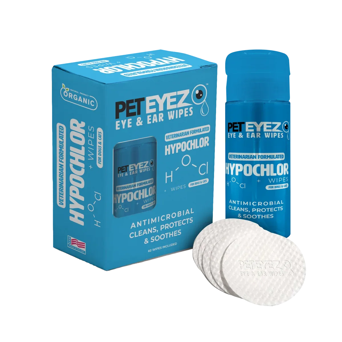 Eye & Ear Wipes With Hypochlor by Pet Eyez