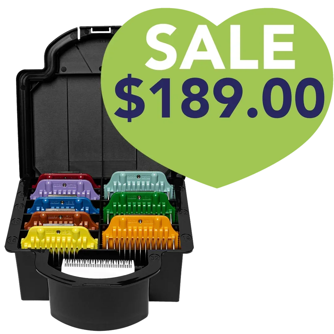 8 Colored Wide Combs Set in Box with #30W Blade by Zolitta