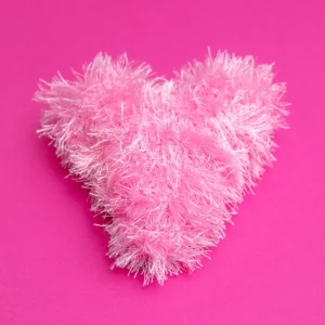 Fuzzy Pink Heart Squeaky Dog Toy (FINAL SALE)