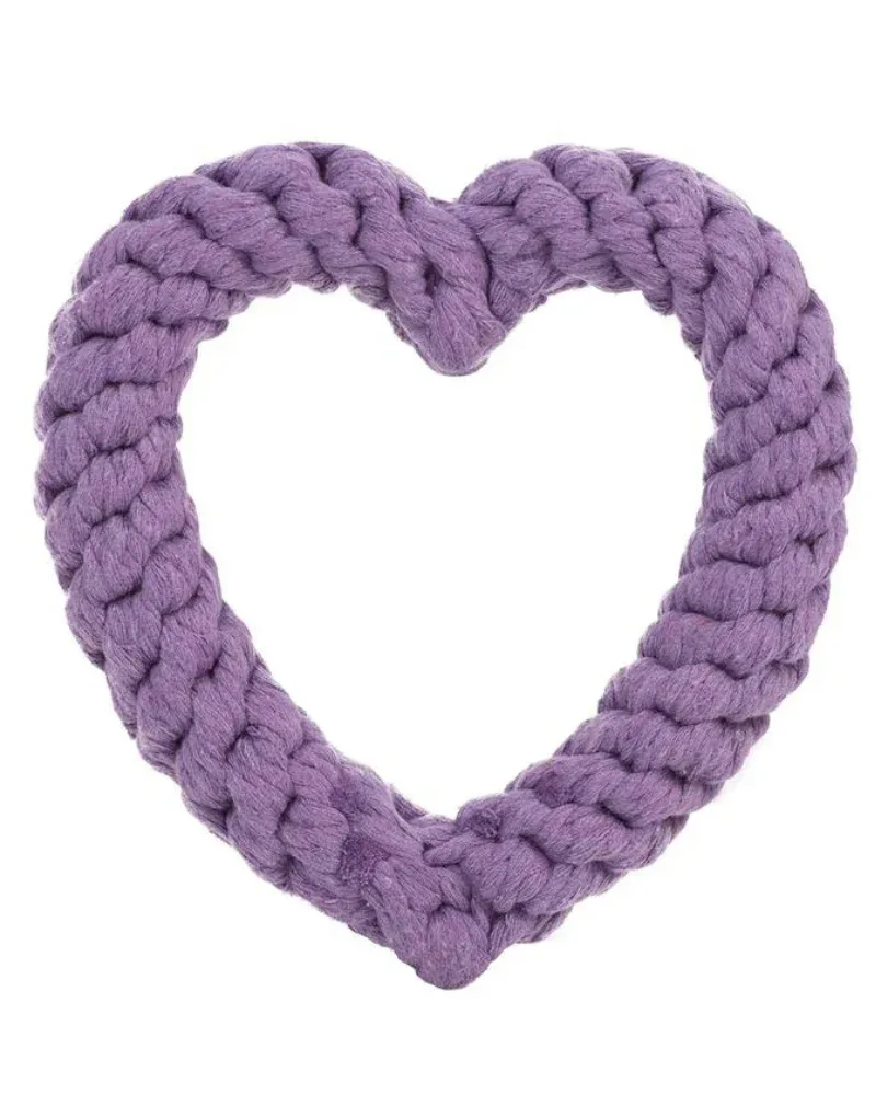 Heart Rope Toy in Purple (7") - Image 2
