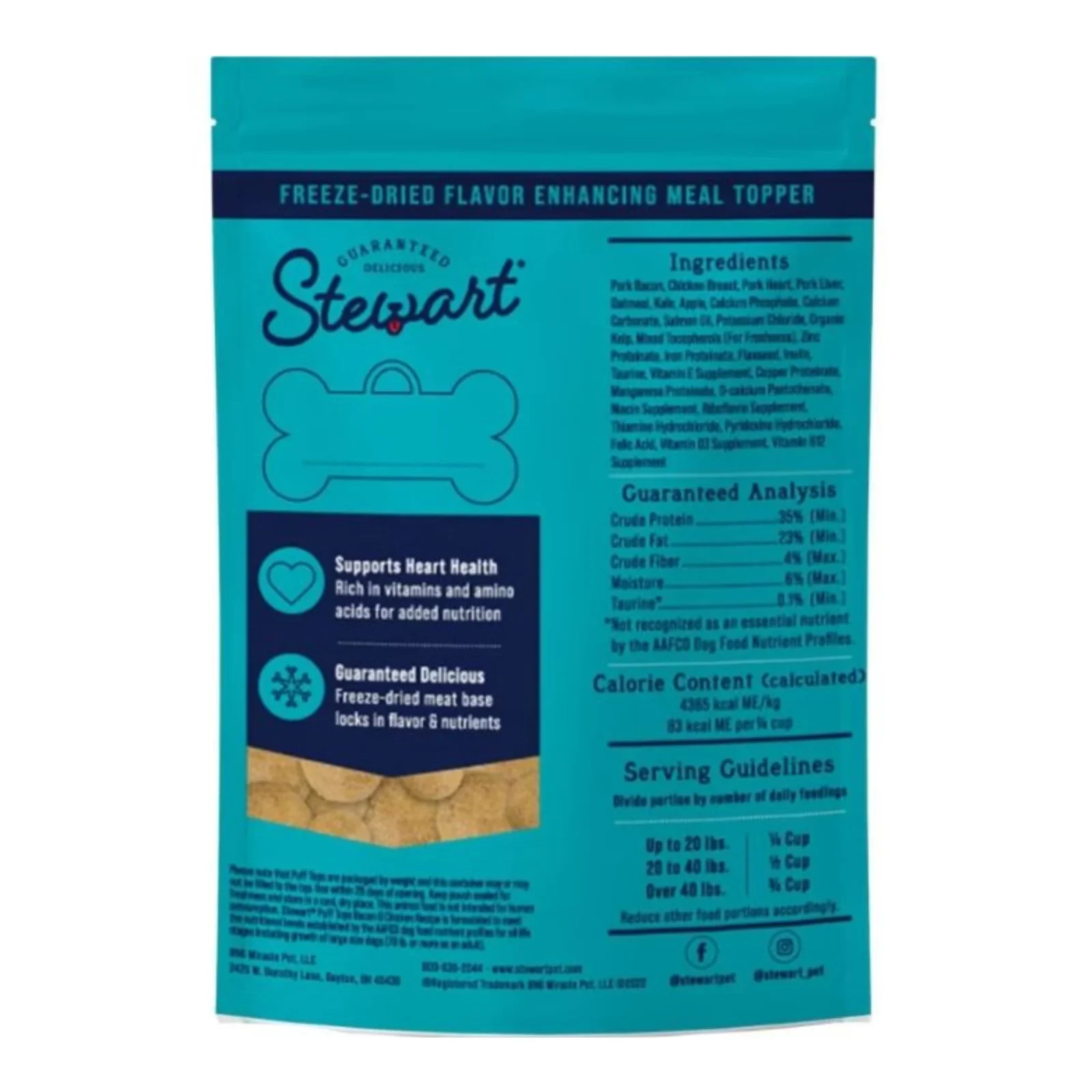 Stewart Pufftops Freeze Dried Flavor Enhancer Bacon/Chicken 3.5oz. - Image 2
