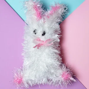 Fuzzy White Bunny Squeaky Dog Toy (FINAL SALE)