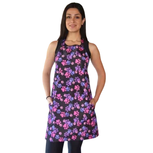 Pink And Purple Paw Print Waterproof Apron by Ladybird Line
