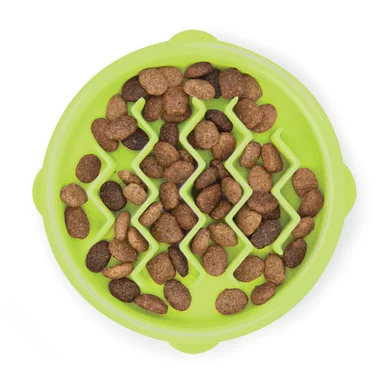 Kitty Slow Feeder Cat Bowl, Green, XS