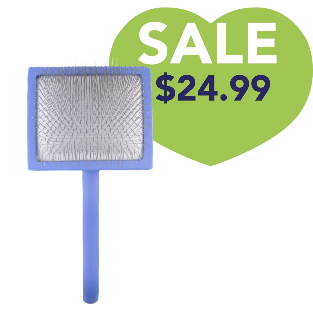Large Curved Blue Dematting Brush by PetStore.Direct