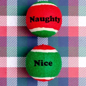 Naughty Or Nice Dog Tennis Balls (2-Pack) (FINAL SALE)