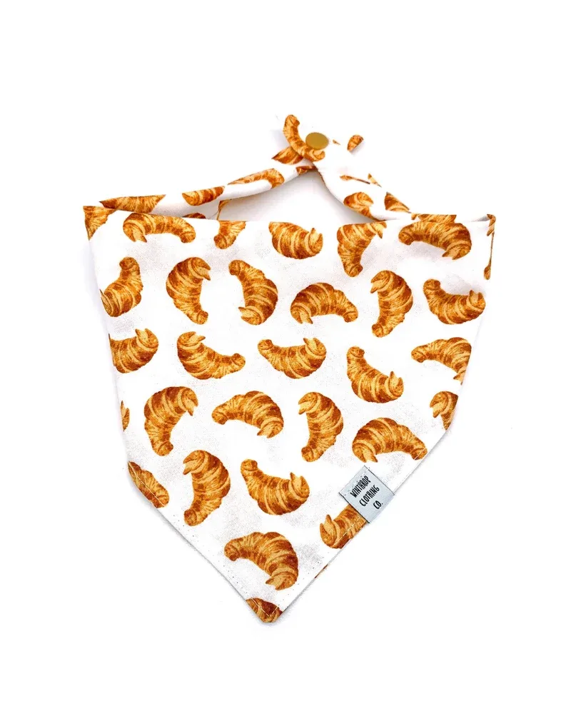 Ooh Lala Croissant Dog Bandana (Made in the USA) (FINAL SALE)