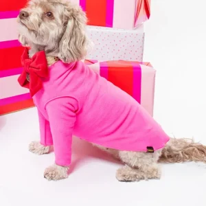 Long-Sleeve Pullover Stretch Dog Fleece in Neon Pink (Made in the USA, Dog & Co. Exclusive!)