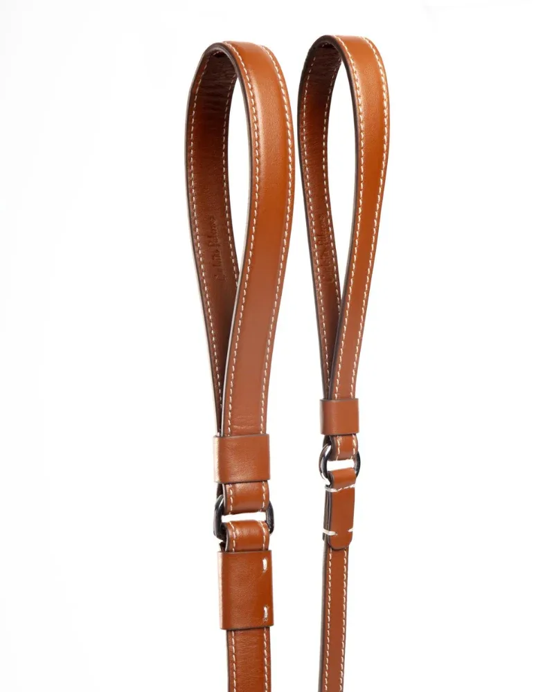 Leather Dog Leash in Tobacco Brown (Made in Italy) - Image 2
