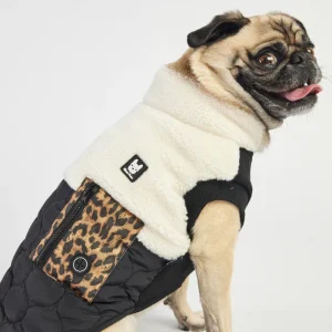Loki Sherpa + Leopard Quilted Dog Jacket((FINAL SALE))