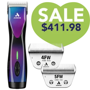 Pulse ZR II Purple Clipper with 4FW and 5FW Blades by Andis
