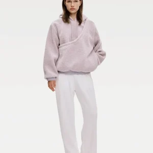 Unisex Fleece Hoodie with Built-In Kangaroo Pouch Dog Carrier in Lavender