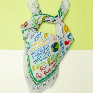Peace, Love, Earth Embroidered Dog Bandana