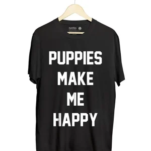 Puppies Make Me Happy Uni-Sex Crewneck Tee