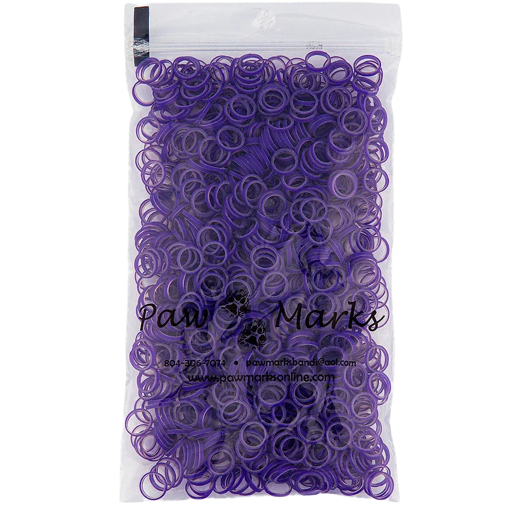 Latex Dog Hair Bands 5/16" Medium Weight Purple by PawMarks