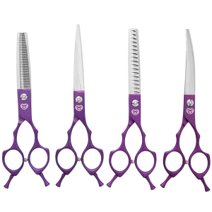 6.5" Beginner Asian Fusion Purple 4 Shear Set by PetStore.Direct
