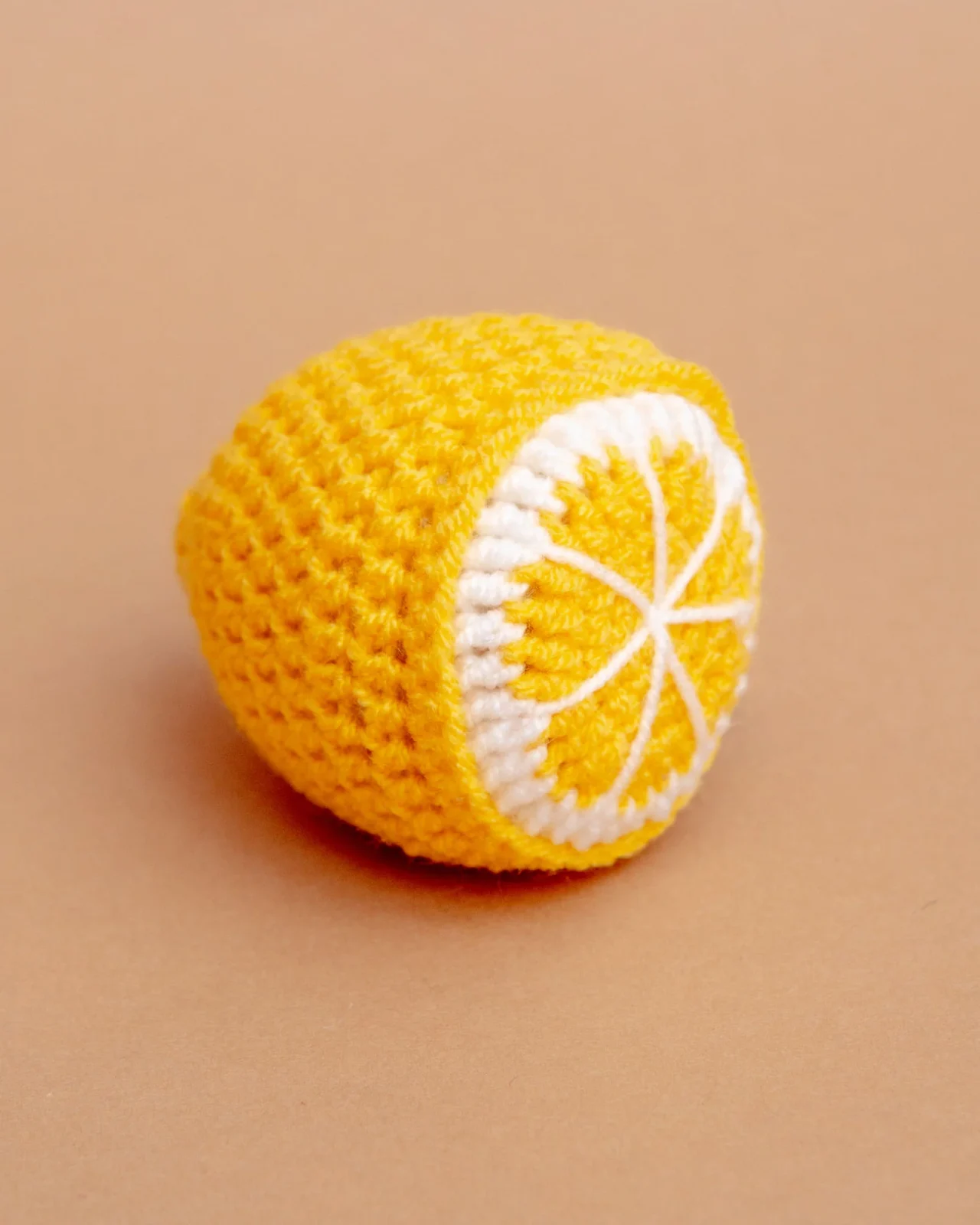 Hand-Knit Lemon Squeaky Dog Toy - Image 2