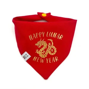 Happy Lunar New Year Dog Bandana (Made in the USA)