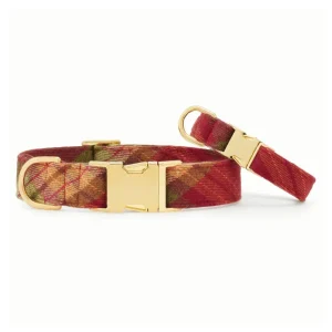 Orchard Plaid Flannel Dog Collar (Made in the USA) (FINAL SALE)