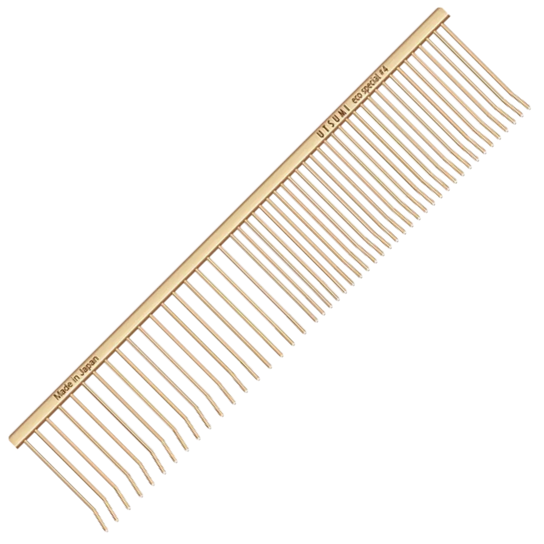 7.5" Curved Tip ECO Special #4 Comb Gold by Utsumi
