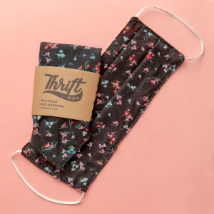 Face Mask & Dog Bandana Set in Black Floral