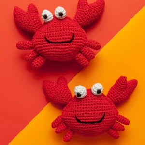 Crab Squeaky Knit Dog Toy