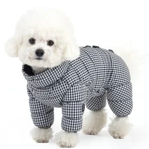 GooseFeel Padded Check Winter Coveralls for Dogs