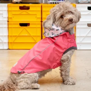 Reversible Waterproof Dog Raincoat in Pink (FINAL SALE)
