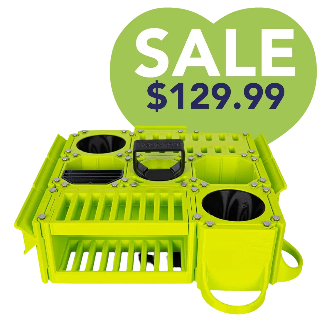 Custom Cube Tool Caddy Lime Green by Vanity Fur
