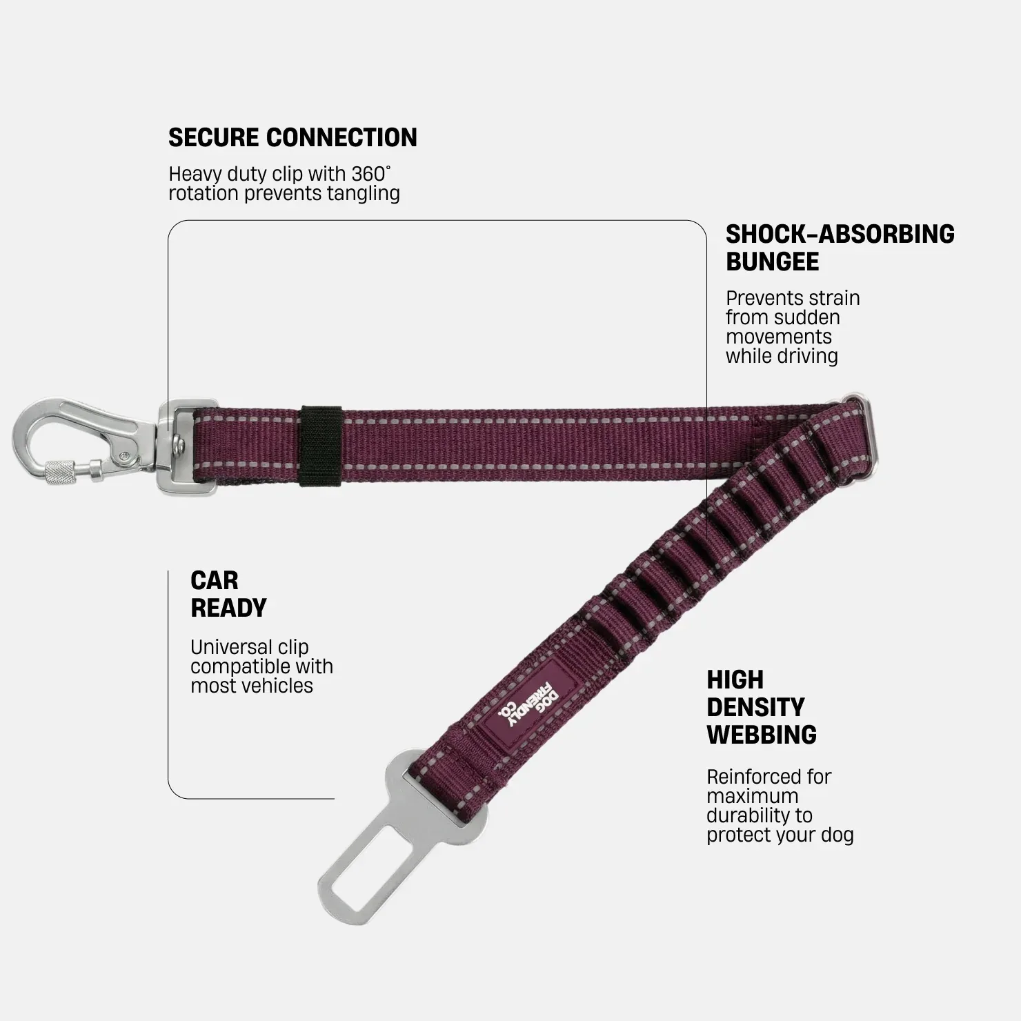 Dog Seat Belt - Burgundy - Image 2