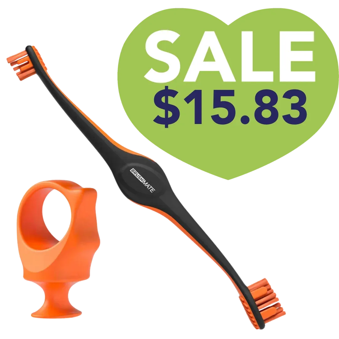 Orange Brushmate Premium Toothbrush with Biteblock Small by Paw Ready
