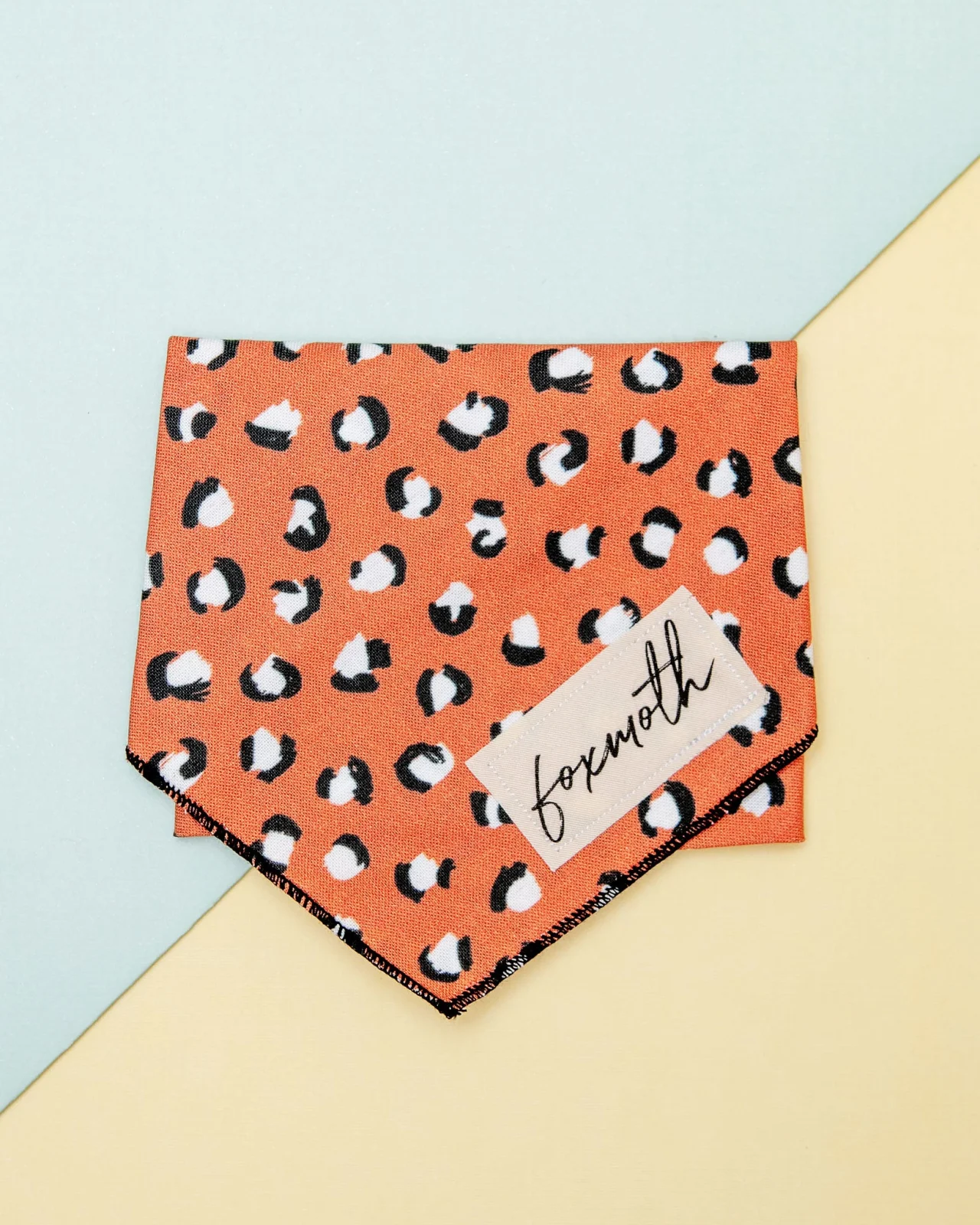Orange Leopard Print Dog Bandana <>