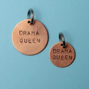 Drama Queen Round ID Tag (Custom/Drop-Ship) (Made in the USA)