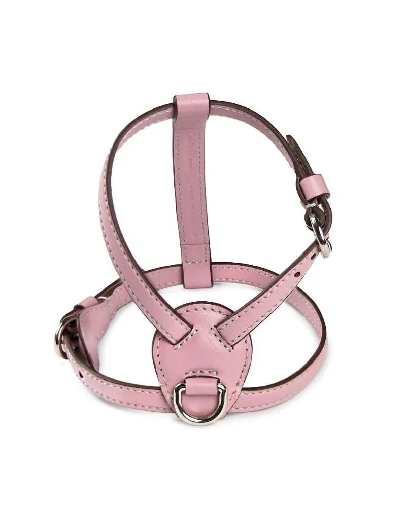 Nuvola Leather Dog Harness in Opale Pink (Made in Italy)