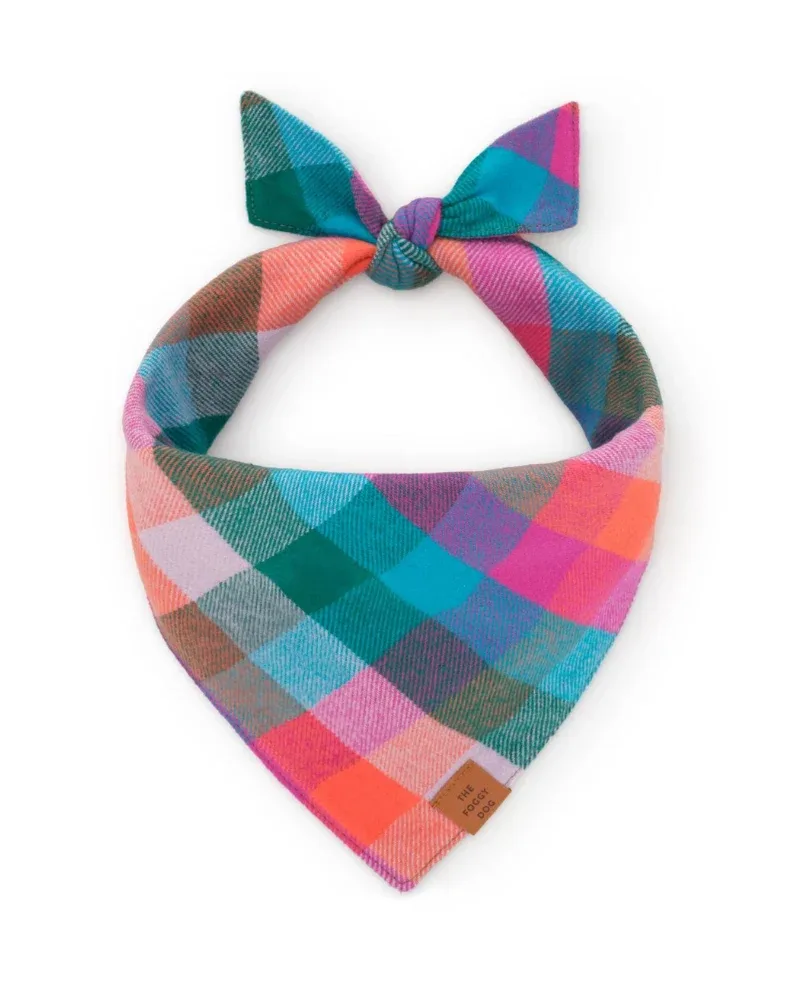 Color Pop Flannel Fall Dog Bandana (Made in the USA)