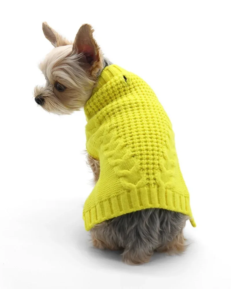 Mix Knit Dog Sweater in Sunshine Yellow(FINAL SALE) - Image 2